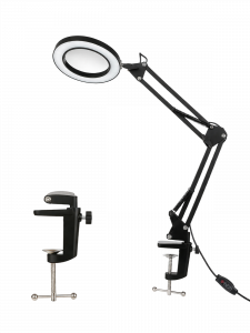 Лампа настольная с лупой и подсветкой для работы 10х Орбита OT-INL88 Черная